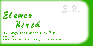 elemer wirth business card